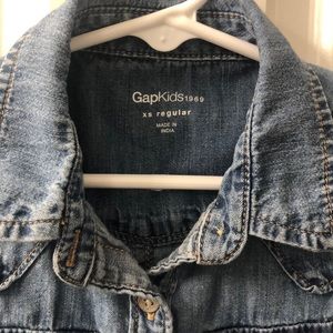 Little girls denim long sleeve shirt